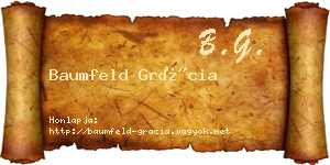 Baumfeld Grácia névjegykártya